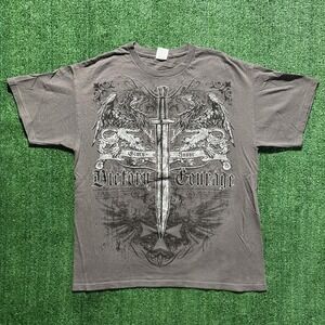 Y2K Knife graphic grey t-shirt Mens Size Large